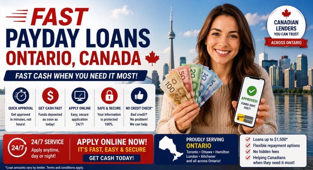 Fast Payday Loans Ontario Canada