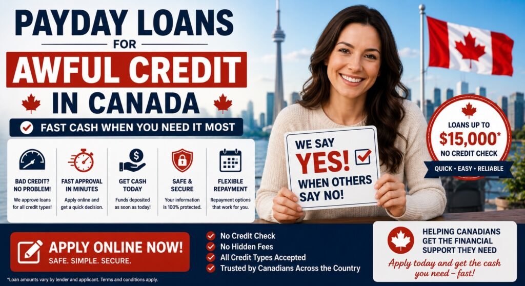 Payday Loans for Awful Credit Canada